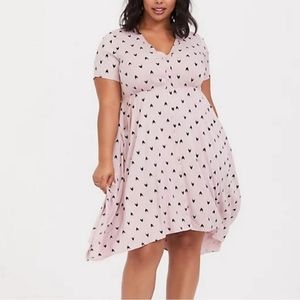 Torrid Chevron Challis Sharkbite Hem Short Sleeve Shirt Dress